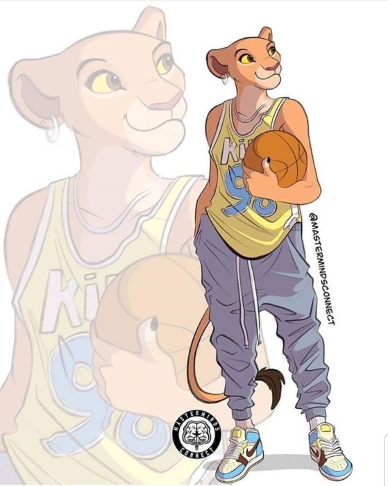 Ilustración de Master Minds Connect en la versión adolescente de El rey León, Nala