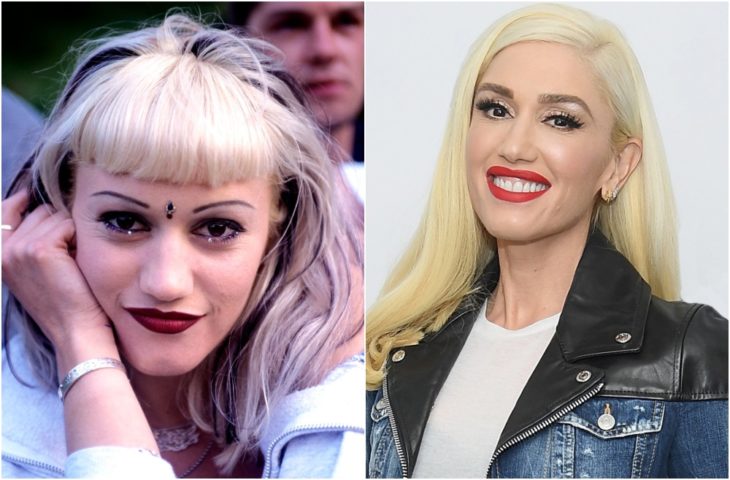 Gwen Stefani con cabello rubio y flequillo