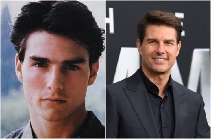 Tom Cruise de joven y actualmente como un actor consolidado en Hollywood