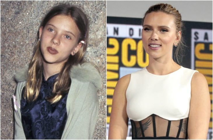 Scarlett Johansson de niña y actualmente 