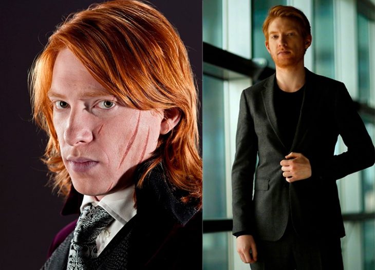 Foto comparativa del personaje Bill Weasley, con el actor que le dio vida Domhnall Gleeson