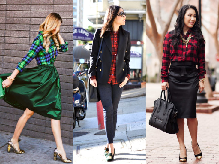 Outfits con blusa de leñador; camisa de cuadros con estilo formal