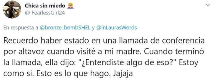 Captura de Twitter con relato de reacción ante faceta de personalidad de su familia por home office