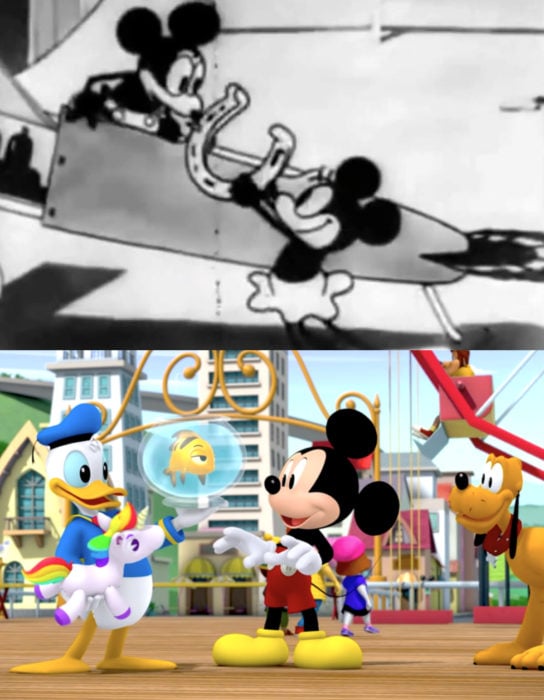 Caricaturas antes y después; Mickey Mouse