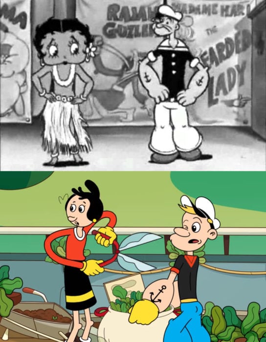 Caricaturas antes y después; Popeye el marino