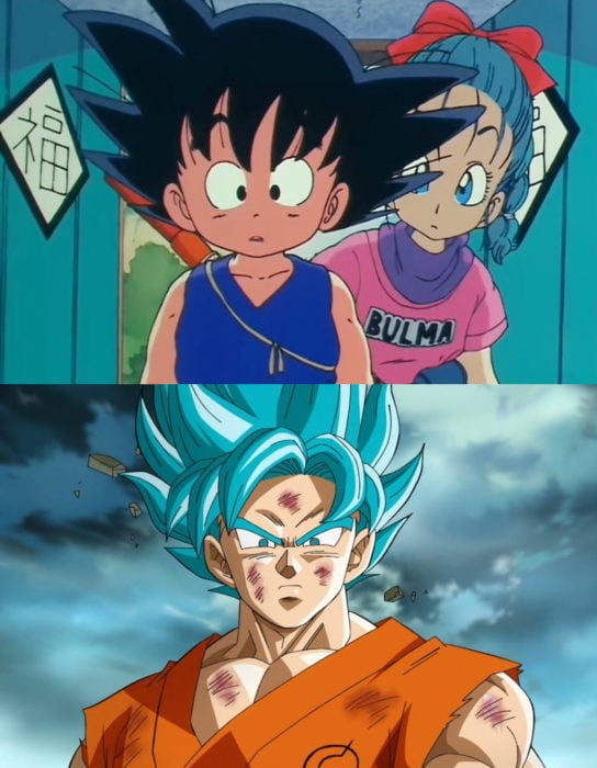 Caricaturas antes y después; Dragon ball Z
