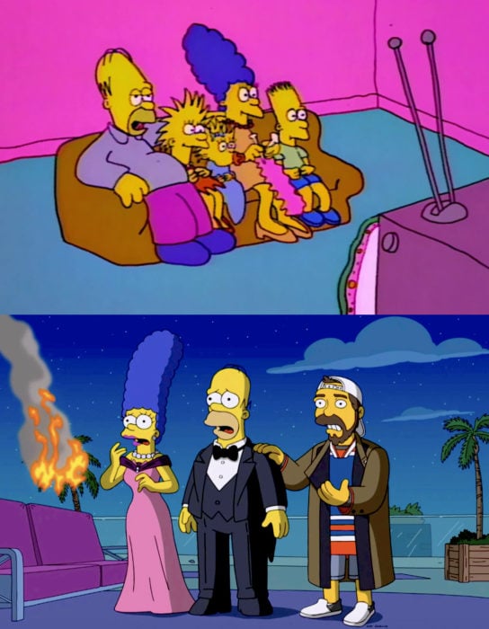 Caricaturas antes y después; Los Simpson