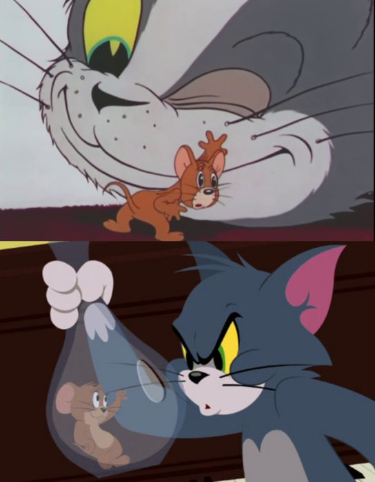 Caricaturas antes y después; Tom y Jerry