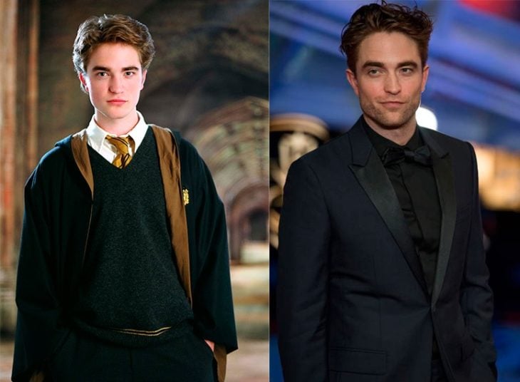 Foto comparativa del personaje Cedric Diggory, con el actor que le dio vida Robert Pattinson