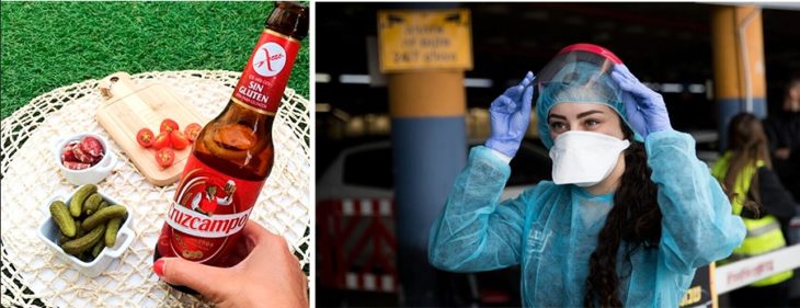 Cruzcampo crea mascarillas para doctores