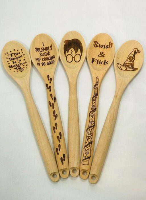 Cucharas de madera para cocinar de Harry Potter