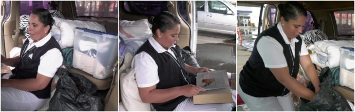 Silvia Rosas Saucedo viviendo dentro de su camioneta para evitar contagio por coronavirus en su familia 