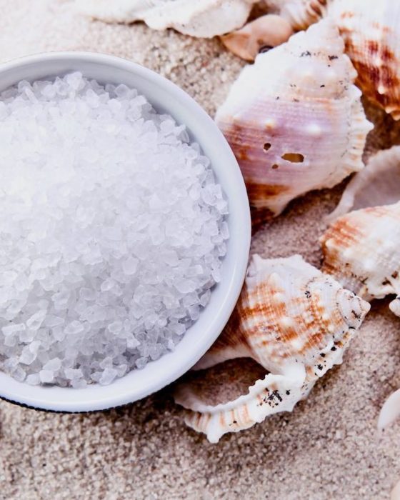 Exfoliante de sal de mar con lavanda