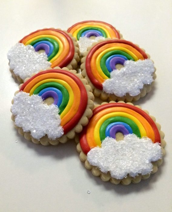 Galletas para festejar el día del niño de arcoíris