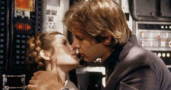 Escena de la película Star Wars en la que participan Harrison Ford y Carrie Fisher