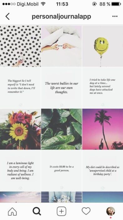 Feed de Instagram con diseño horizontal