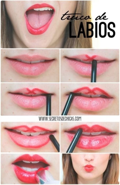 Infografía sobre como maquillar los labios