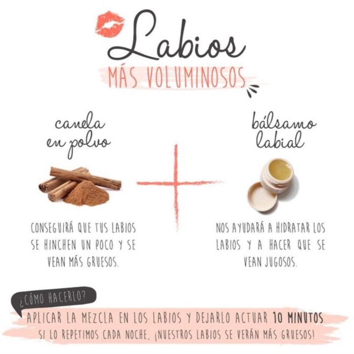 Infografía sobre como hacer más voluminosos los labios