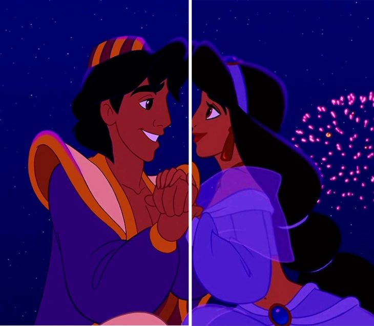 Fondo de pantalla en pareja de Jazmin y Aladín