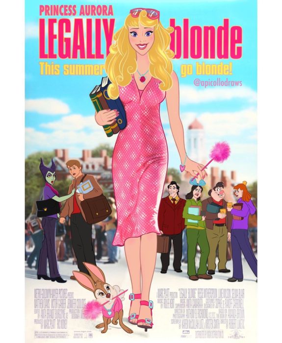 personajes de Disney en la portada de la película Legalmente rubia