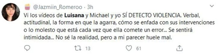 Tuit sobre Michael Bublé agrediendo a su esposa