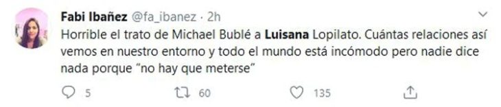 Tuit sobre Michael Bublé agrediendo a su esposa