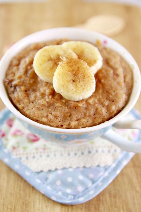 Mug cake de avena y plátano