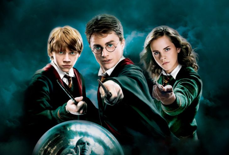 Escena de la película Harry Potter y la orden del Fenix, Rupert Grint, Emma Watson y Daniel Radcliffe