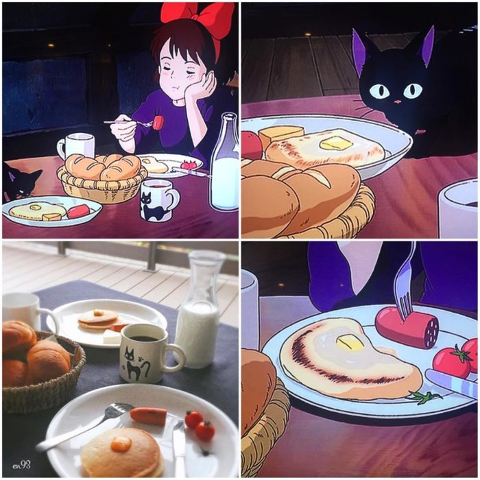 Recreación de comida de películas de Studio Ghibli, pancakes