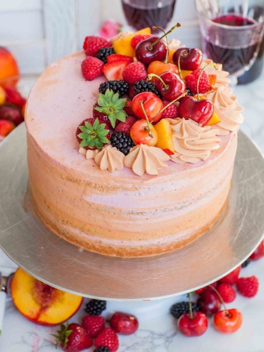 Pastel del día de las madres de frutas