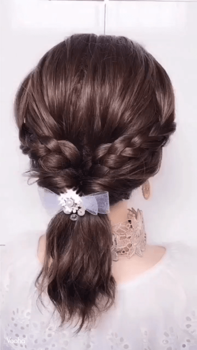 Peinado para cabello corto trenza con twist