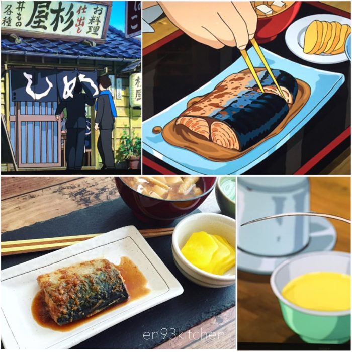 Recreación de comida de películas de Studio Ghibli, pescado en su jugo