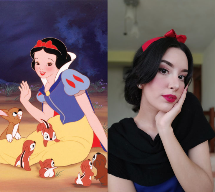 Disney princess challenge; chica disfrazada de princesa Blancanieves