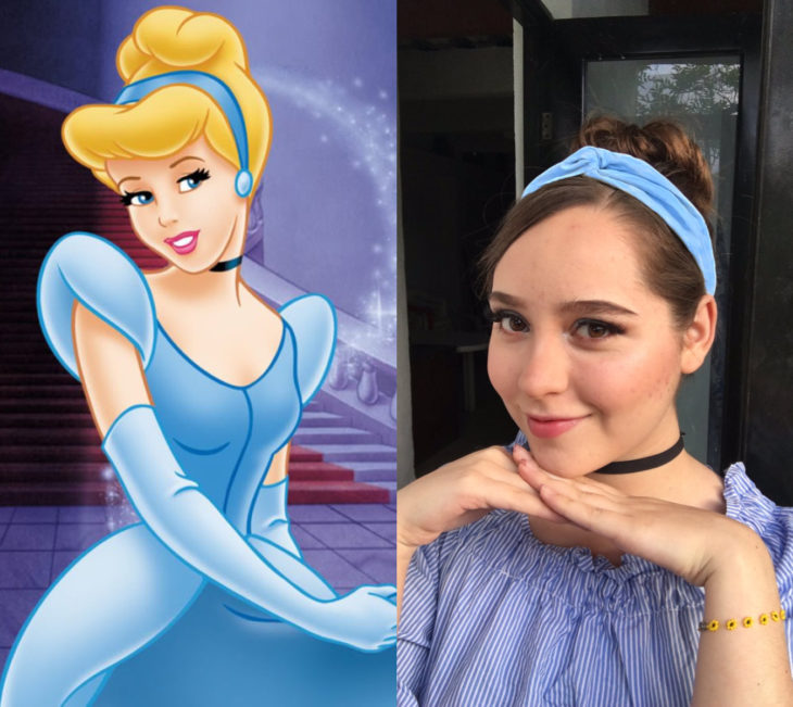 Disney princess challenge; chica disfrazada de princesa Cenicienta