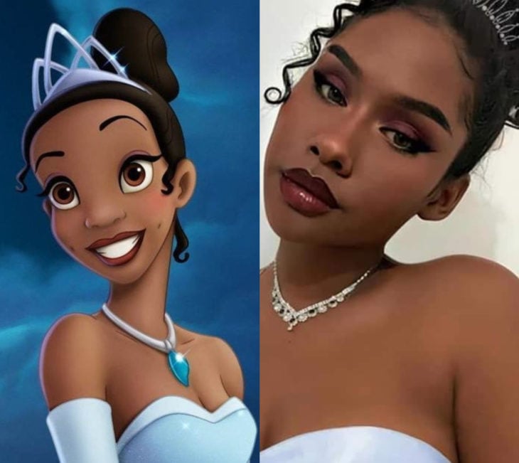 Disney princess challenge; chica disfrazada de Tiana, La princesa y el sapo