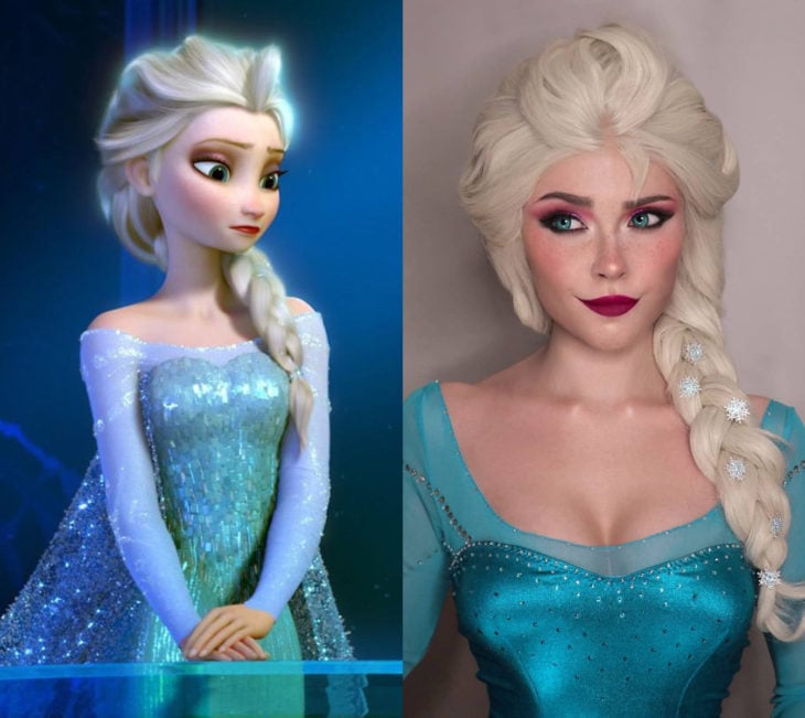 Disney princess challenge; chica disfrazada de reina Elsa, Frozen