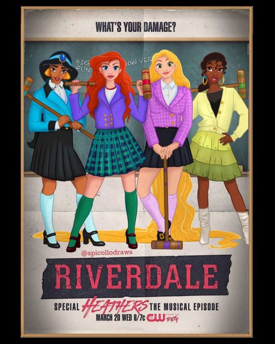 personajes de Disney en la portada de la película Riverdale