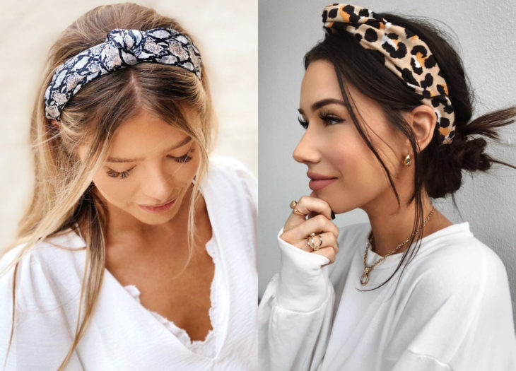 Atuendos con prendas de animal print de serpiente y jaguar, diadema