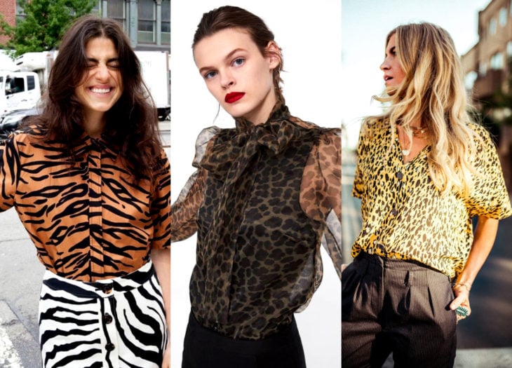 Atuendos con prendas de animal print de tigre, cebra, jaguar y leopardo, blusas