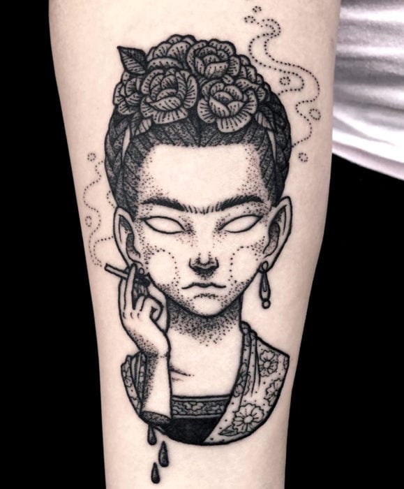Tatuajes de Frida Kahlo en el brazo