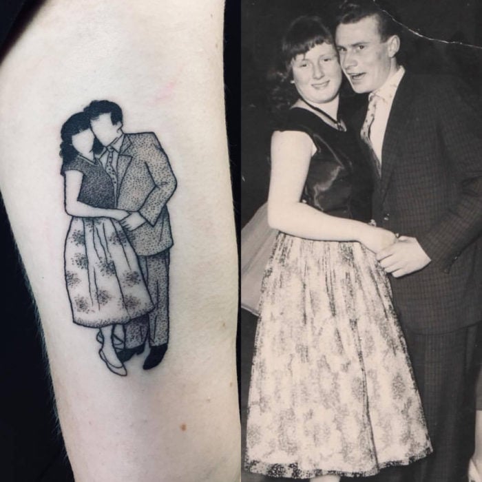Tatuajes para regalarle a mamá el 10 de mayo; retrato de abuelos
