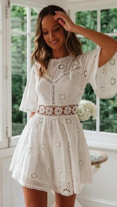 Vestido primaveral color blanco