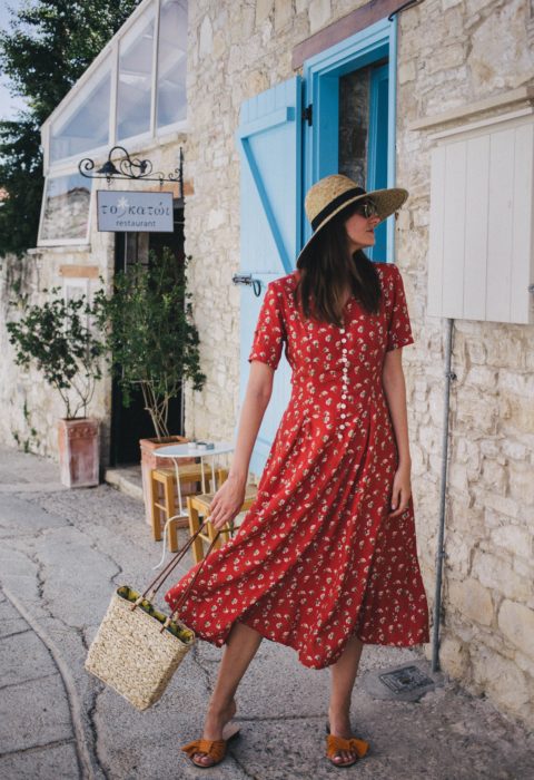 Vestido primaveral rojo