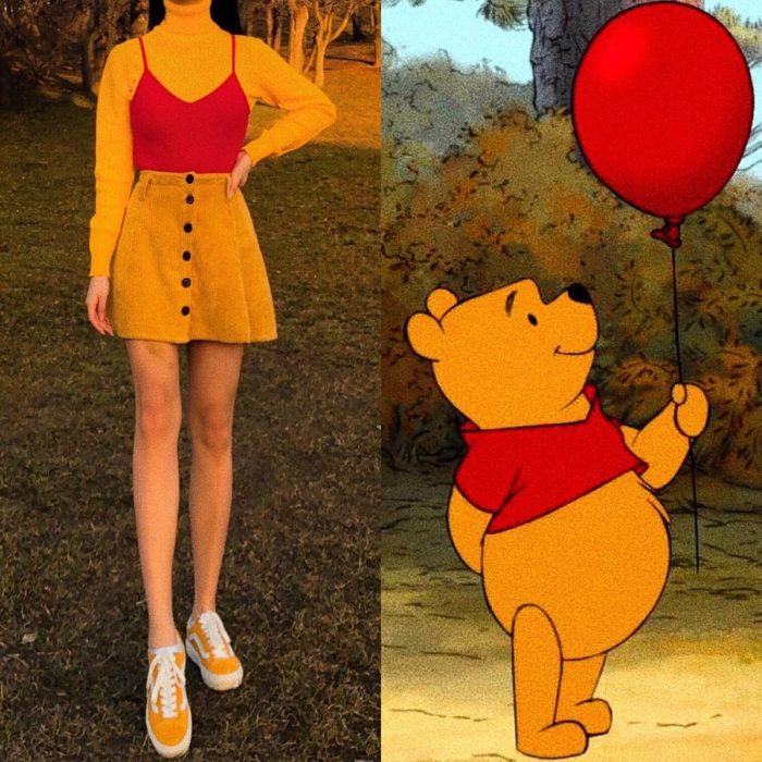 Recreación de outfit del personaje de Winnie the Pooh