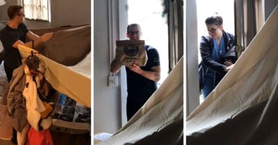 Construye un ‘bunker’ para que su esposa doctora tenga un momento de relajación