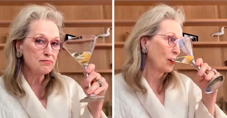 Meryl Streep bebe y canta con sus amigas por videollamada y nos da mucha envidia