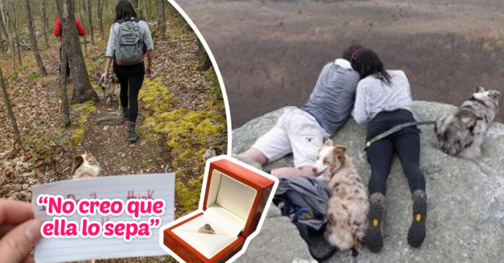 Le pidió matrimonio a su novia hasta llegar a la montaña y secretamente documentó todo