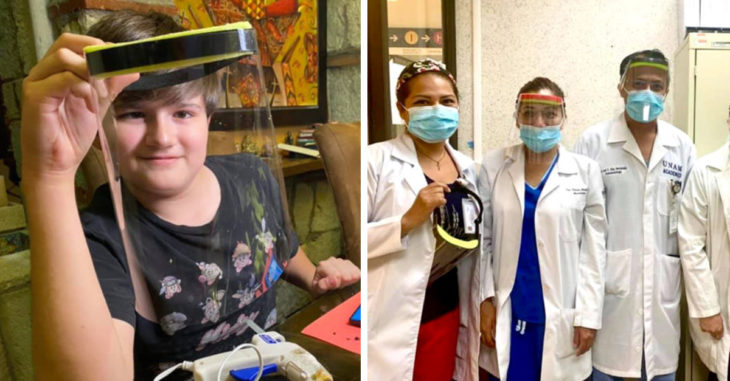 Niño mexicano fabrica caretas y las dona a hospitales destinados a pacientes con Covid-19