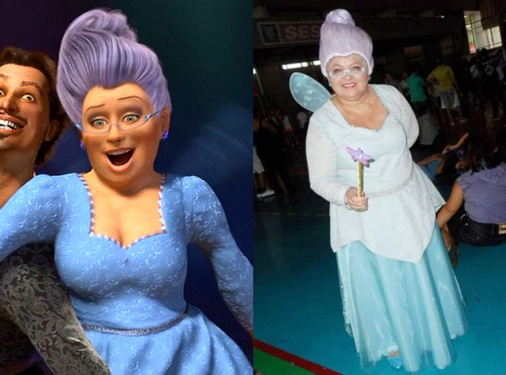 Tía Sol, la abuelita brasileña que hace cosplay; El hada madrina, Shrek