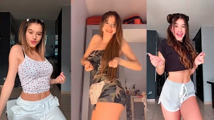 Grupo de chicas bailando un reto de TikToK en sus respectivas casas